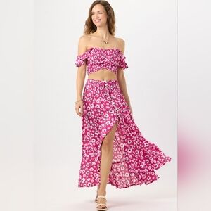 Tiare Hawaii Tropical Island Resort Beach Coastal Vacation Floral Skirt O/S NWT